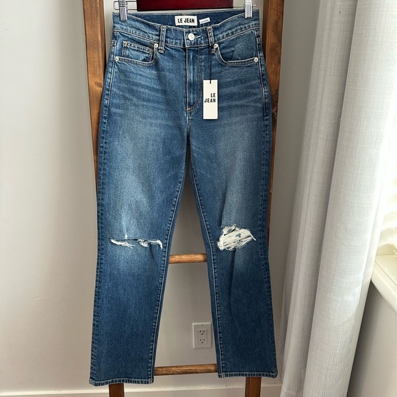 NWT LE JEAN Isla Mid Rise Straight Leg Jean - Picture 2 of 9
